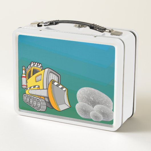 Bulldozer aangepaste lunchbox (Achterkant)
