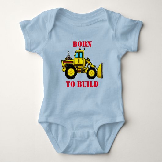 Bulldozer Baby Jersey Bodysuit (Voorkant)