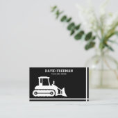 Bulldozer Black & White Construction Visitekaartje (Staand voorkant)