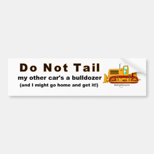 Bulldozer Bumpersticker (Voorkant)