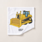 Bulldozer cartoon-illustratie bad handdoek (Wasdoekje)