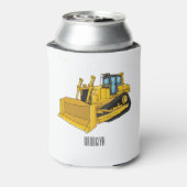 Bulldozer cartoon-illustratie blikjeskoeler (Blikje Achterkant)