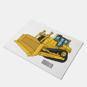 Bulldozer cartoon-illustratie deurmat (Schuin)