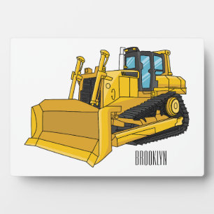 Bulldozer cartoon-illustratie fotoplaat