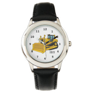 Bulldozer cartoon illustratie horloge