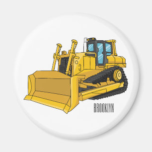 Bulldozer cartoon-illustratie magneet