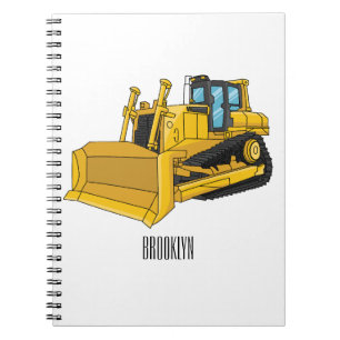 Bulldozer cartoon-illustratie notitieboek