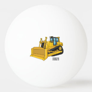 Bulldozer cartoon-illustratie pingpongballen