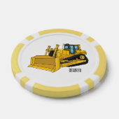 Bulldozer cartoon-illustratie poker chips (Enkel)