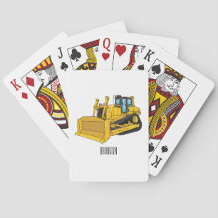 Bulldozer cartoon-illustratie pokerkaarten