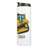 Bulldozer cartoon-illustratie thermosbeker (Geroteerd rechts)