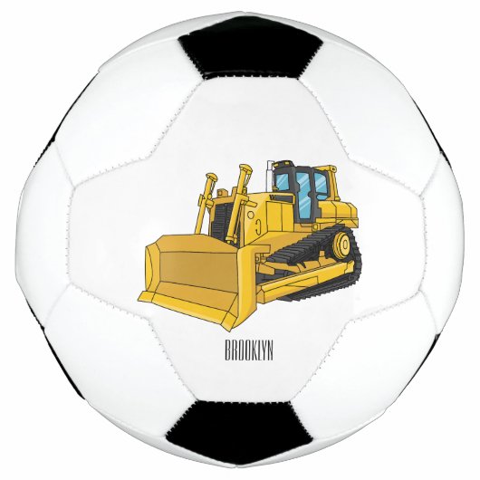 Bulldozer cartoon-illustratie voetbal (Voorkant)