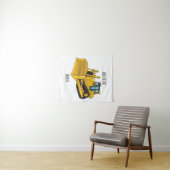 Bulldozer cartoon-illustratie wandkleed (In Situ (horizontaal))