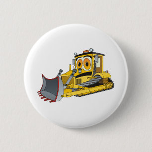 Bulldozer Cartoon Ronde Button 5,7 Cm