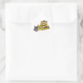 Bulldozer Cartoon Ronde Sticker (Tas)