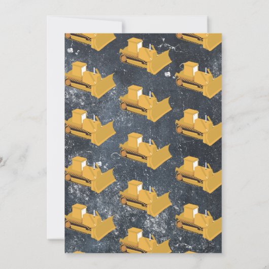 Bulldozer Construction Camion Invitation d'anniver (Dos)