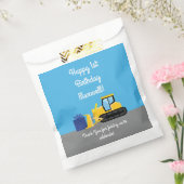 Bulldozer Cute 1st Birthday Party Construction Bedankzakje (Gezegeld)
