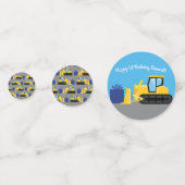 Bulldozer Cute 1st Birthday Party Construction Confetti (Voorkanten)