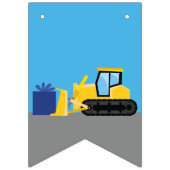 Bulldozer Cute 1st Birthday Party Construction Vlaggetjes (Eerste vlag)