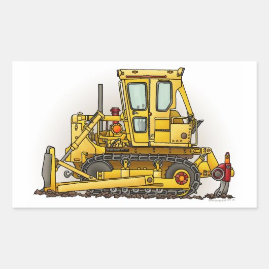 Bulldozer Dozer Rechthoekige Sticker (Voorkant)