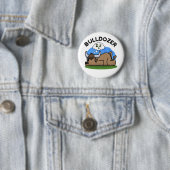 Bulldozer Funny Animal Bull Pun Ronde Button 5,7 Cm (In situ)