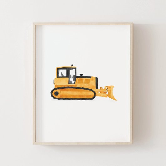 Bulldozer Jaune Décoration Chambre Enfants