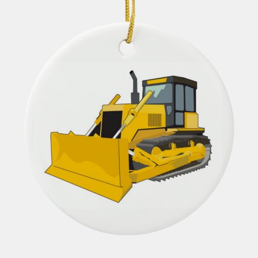 Bulldozer Keramisch Ornament (Voorkant)