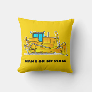 Bulldozer Kussen, Gepersonaliseerd Bouwcadeau Kussen