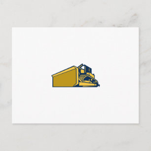 Bulldozer met lage hoek briefkaart
