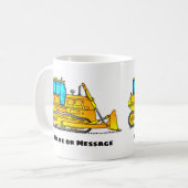 Bulldozer-Mok, excavator-Mokken, bouwthema Koffiemok (Voorkant links)