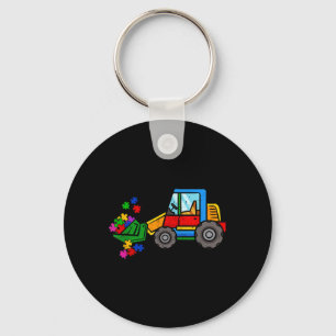 Bulldozer Puzzel Autisme Bewustzijn Maand Peuters Sleutelhanger
