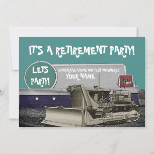 BULLDOZER RETIREMENT-INVITATIE TUSSENBULLEER KAART