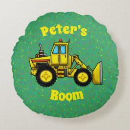 Bulldozer Rond Sierkussen Rond Kussen
