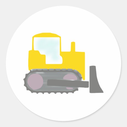 Bulldozer Ronde Sticker (Voorkant)