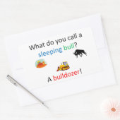 bulldozergrap rechthoekige sticker (Envelop)