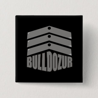Bulldozur "Coat of Arms"-Button Vierkante Button 5,1 Cm