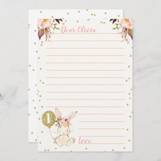 Bulle Bunny Gold Carte à thème temps capsule (Devant / Derrière)