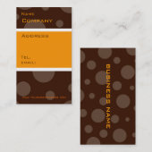 bulle de chocolat orange, cartes de profil vertica (Devant / Derrière)