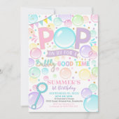 Bulles Anniversaire Invitation Pop Anniversaire (Devant)