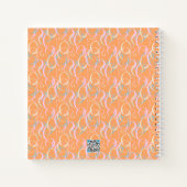 Bulles Aqua Jaune Rose sur Orange Bullet Journal (Dos)