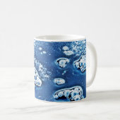 Bulles bleues Glace et Eau Mug Abstrait (Devant droit)