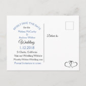 Bulles bleues Photo Enregistrer la date Carte post (Dos)