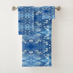 Bulles bleues Serviettes de bain Motif Abstraites