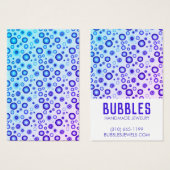 BULLES BLEUS Écoutant collier bijoux carte d'affic (Devant & derrière)