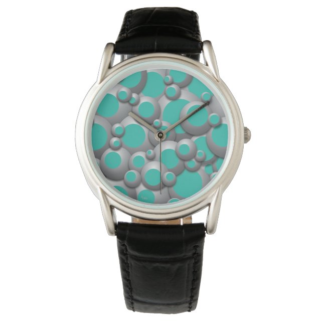 Bulles bouillonnantes Montre Turquoise (devant)