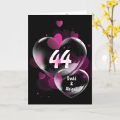 Bulles cardiaques du 44e anniversaire sur carte no (Fleur jaune)