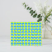 Bulles Carte postale bleue et verte (Debout devant)