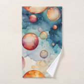 Bulles colorées Aquarelle Art (Serviette à main)