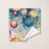 Bulles colorées Aquarelle Art (Gant de toilette)