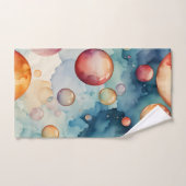 Bulles colorées Aquarelle Art (Serviette à main)